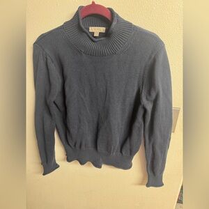 J. Crew Cotton Roll Neck Sweater size M navy